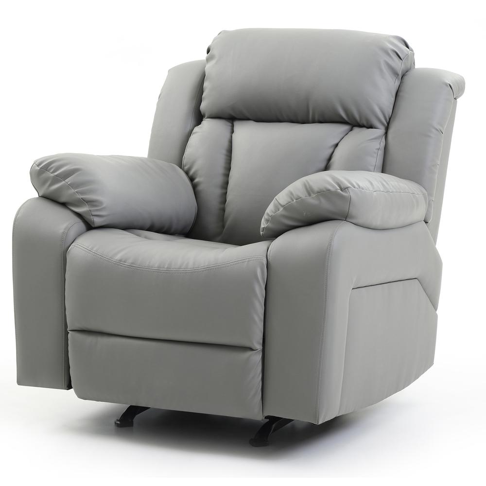 Daria Gray Faux Leather Upholstery Reclining Chair. Picture 3