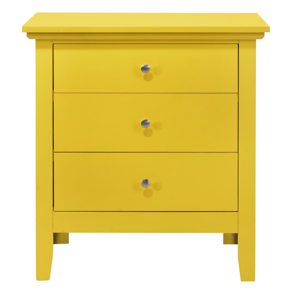 Hammond 3-Drawer Yellow Nightstand (26 in. H x 18 in. W x 24 in. D). Picture 1