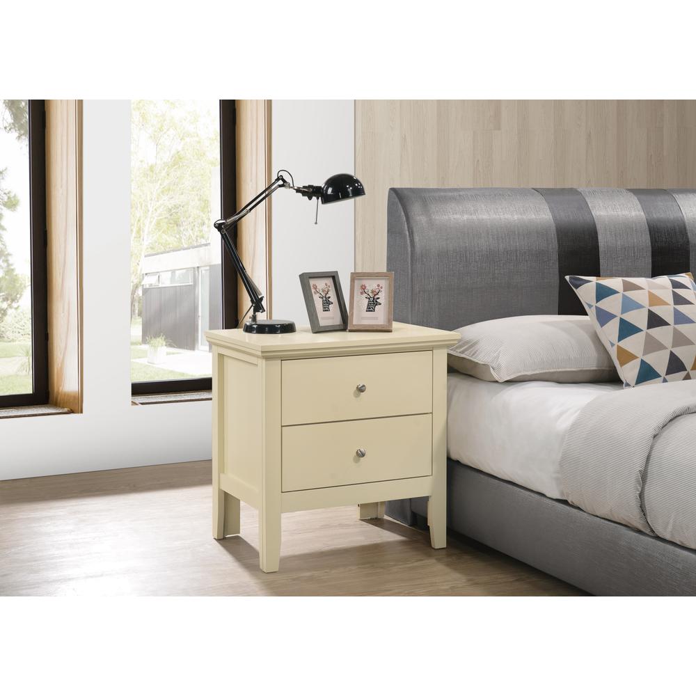 Primo 2-Drawer Beige Nightstand (24 in. H x 15.5 in. W x 19 in. D). Picture 5