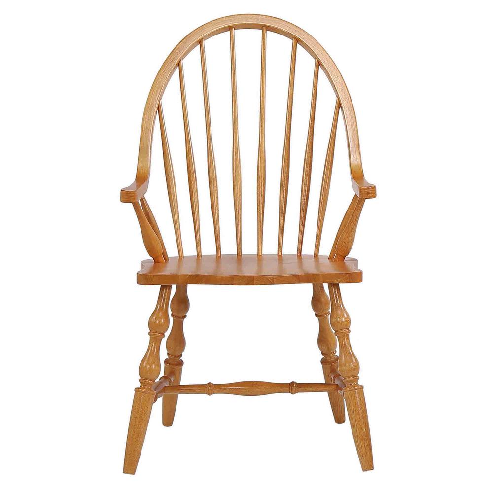 Oak Selections Distressed Light Oak Arm Chair. Picture 1
