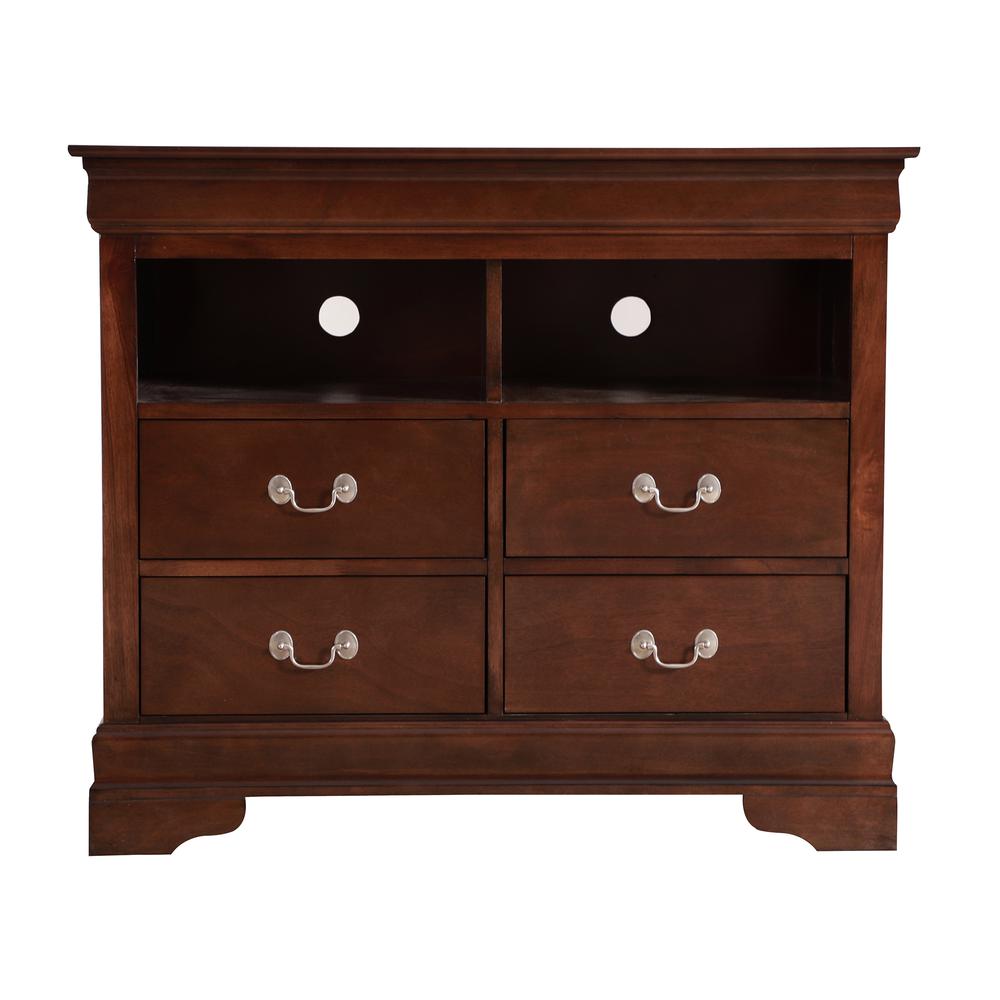 Louis Phillipe Cappuccino 4 Drawer Chest of Drawers (42 in L. X 18 in W. X 35 in H.). Picture 2