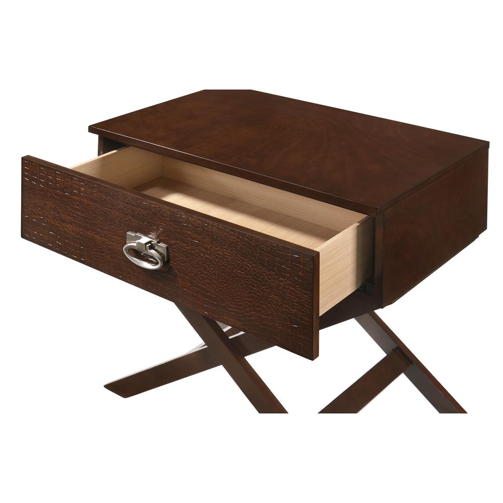 Xavier 1-Drawer Cappuccino Nightstand (25 in. H x 16 in. W x 27 in. D). Picture 3