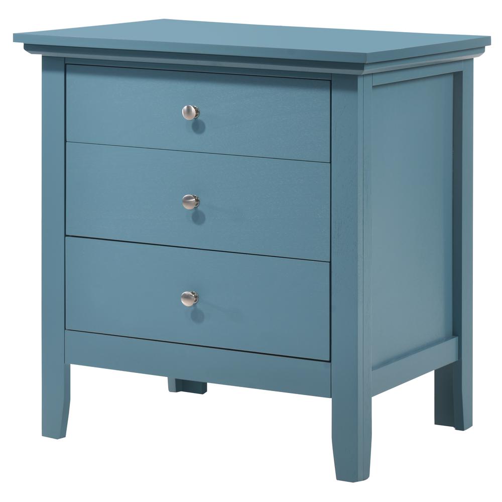 Hammond 3-Drawer Teal Nightstand (26 in. H x 18 in. W x 24 in. D). Picture 2