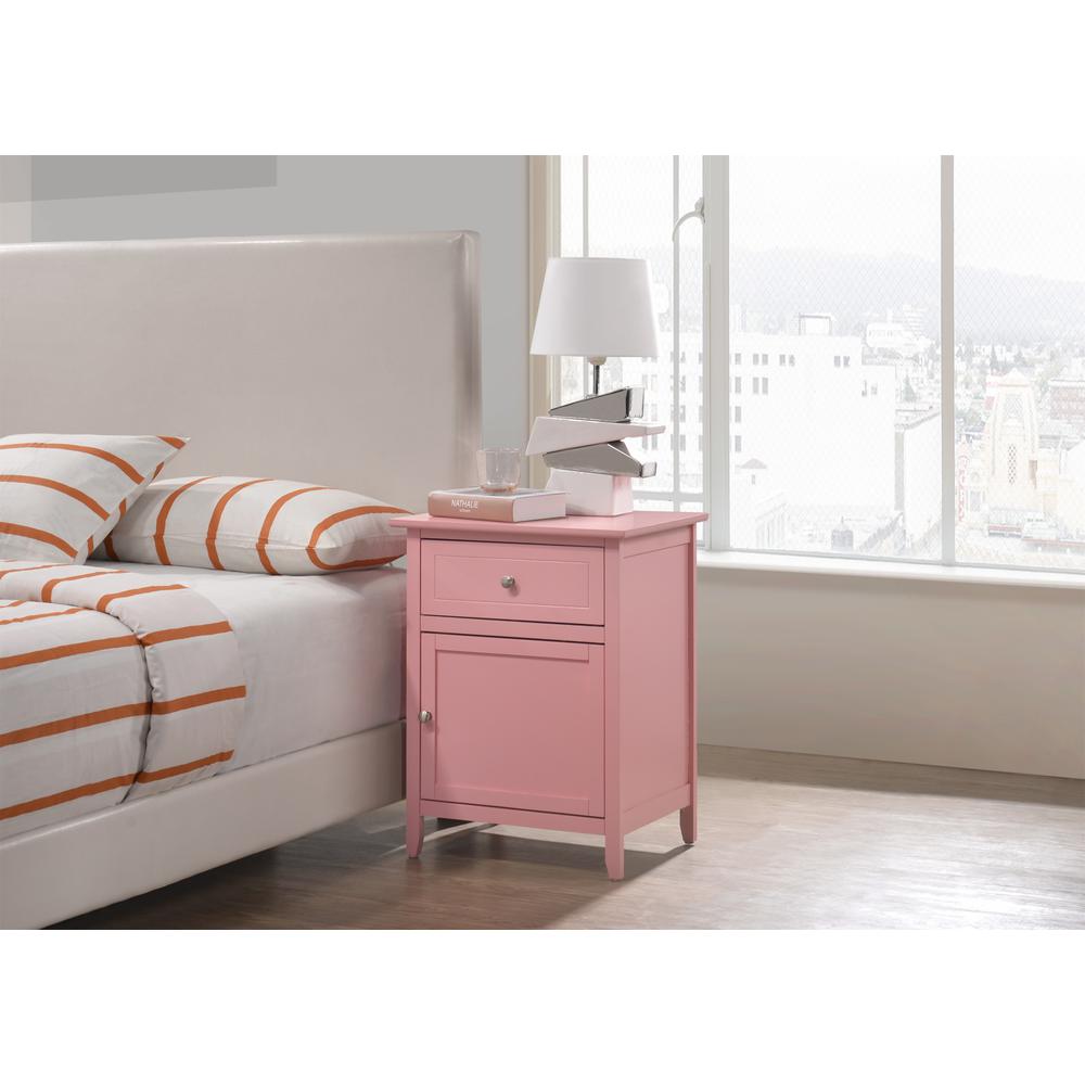 Lzzy 1-Drawer Pink Nightstand (25 in. H x 15 in. W x 19 in. D). Picture 5