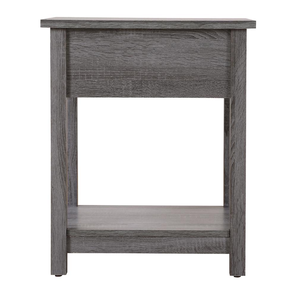 Salem 1-Drawer Gray Nightstand (24 in. H x 19 in. W x 20 in. D). Picture 3
