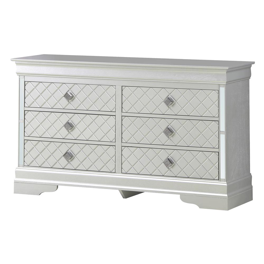 Verona 6-Drawer Champagne Dresser (33 in. X 59 in. X 16 in.). Picture 2