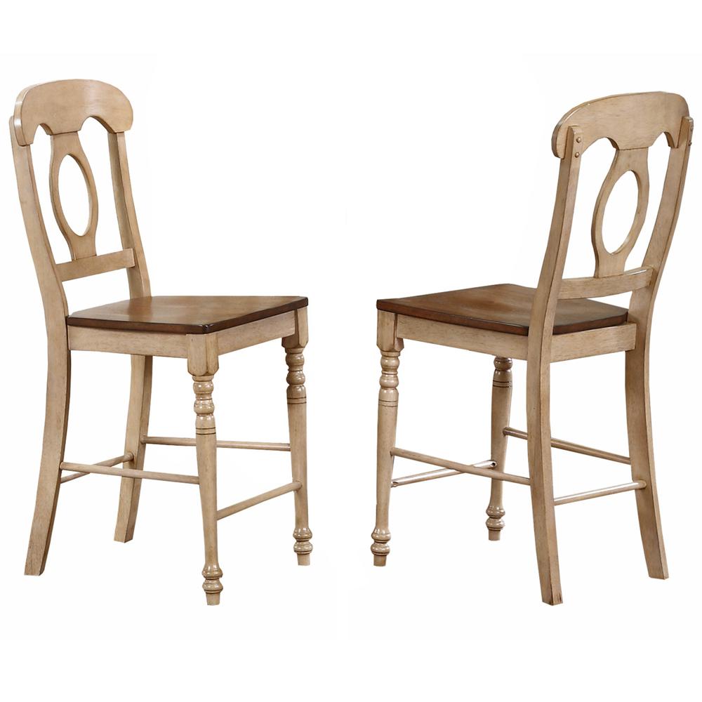 43 in. Two Tone Light C High Back Wood Frame 24 in. Bar Stool (Set of 2). Picture 1