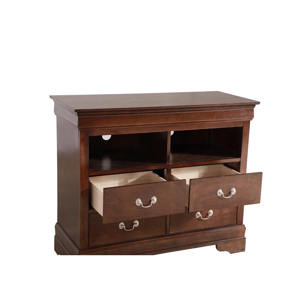 Louis Phillipe Cappuccino 4 Drawer Chest of Drawers (42 in L. X 18 in W. X 35 in H.). Picture 3
