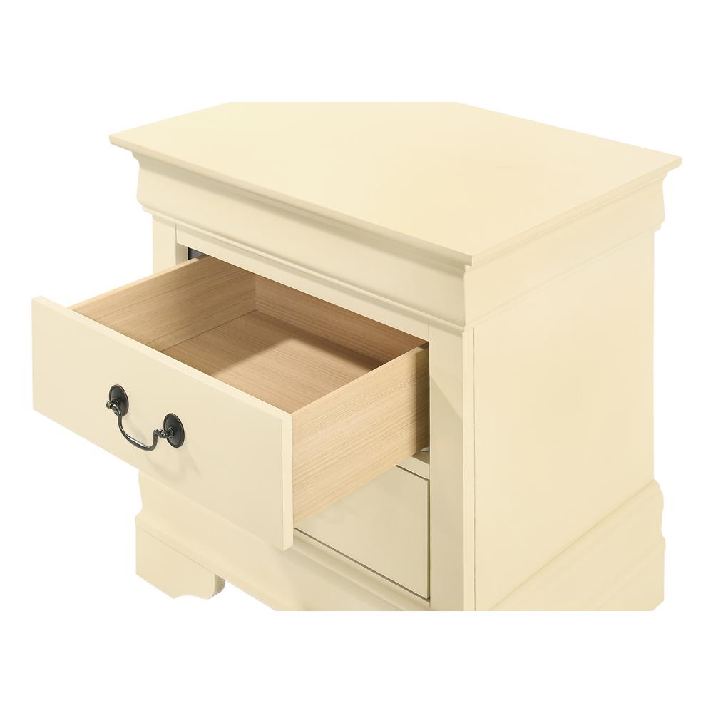Louis Philippe 2-Drawer Beige Nightstand (24 in. H X 21 in. W X 16 in. D). Picture 3