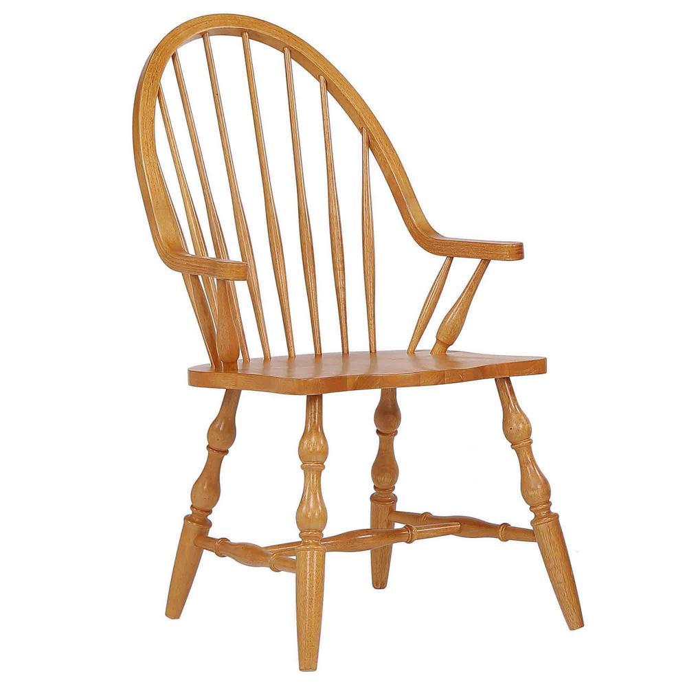 Oak Selections Distressed Light Oak Arm Chair. Picture 2