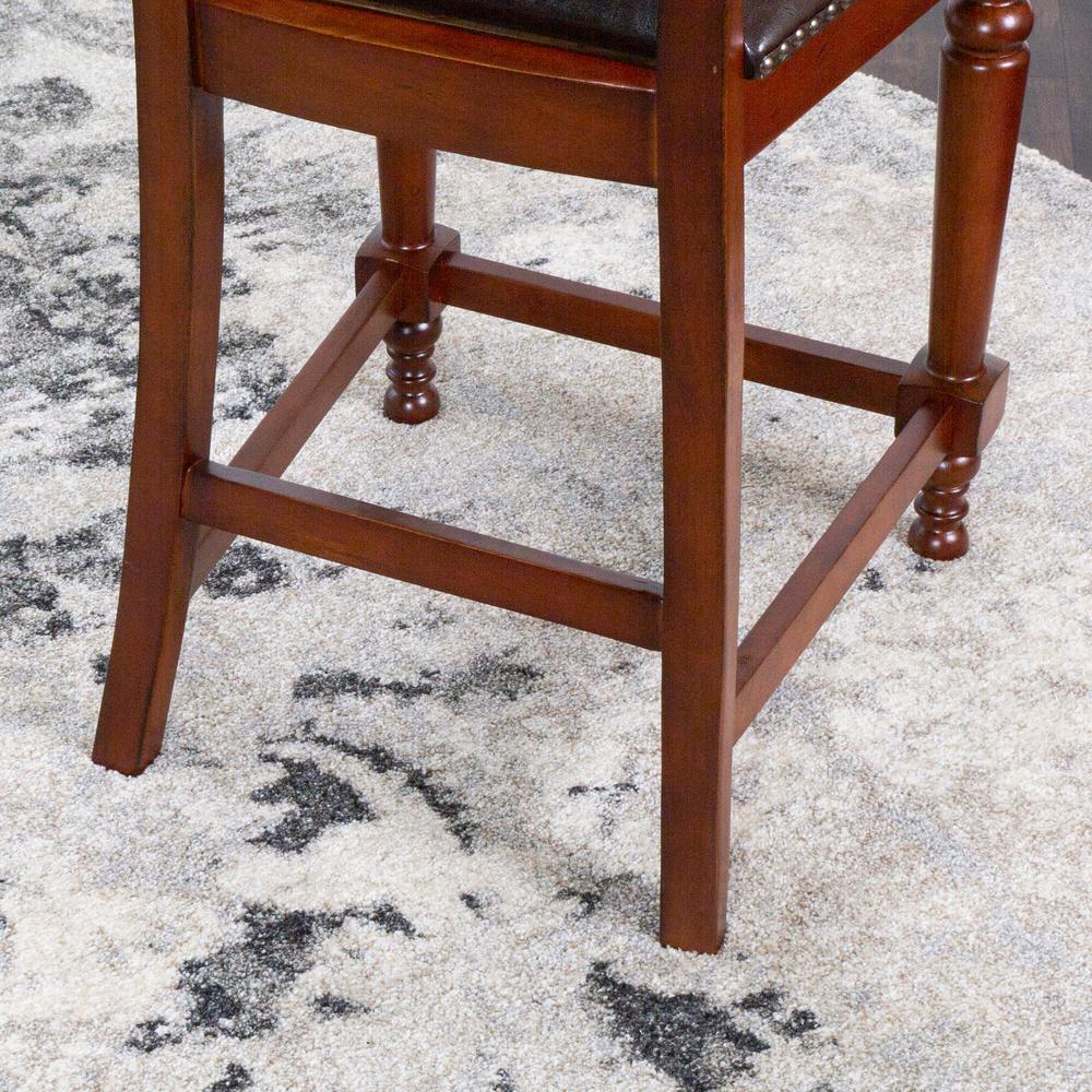 Bellagio 41 in. Distressed Brown Cherry High Back Wood Frame 25 in. Bar Stool (Set of 2). Picture 6