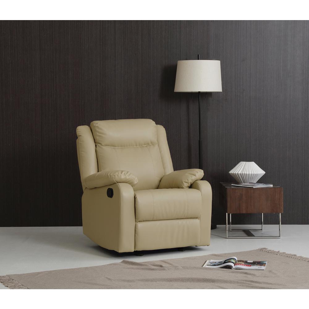 Ward Putty Reclining Accent Chair with Pillow Top Arm. Picture 6