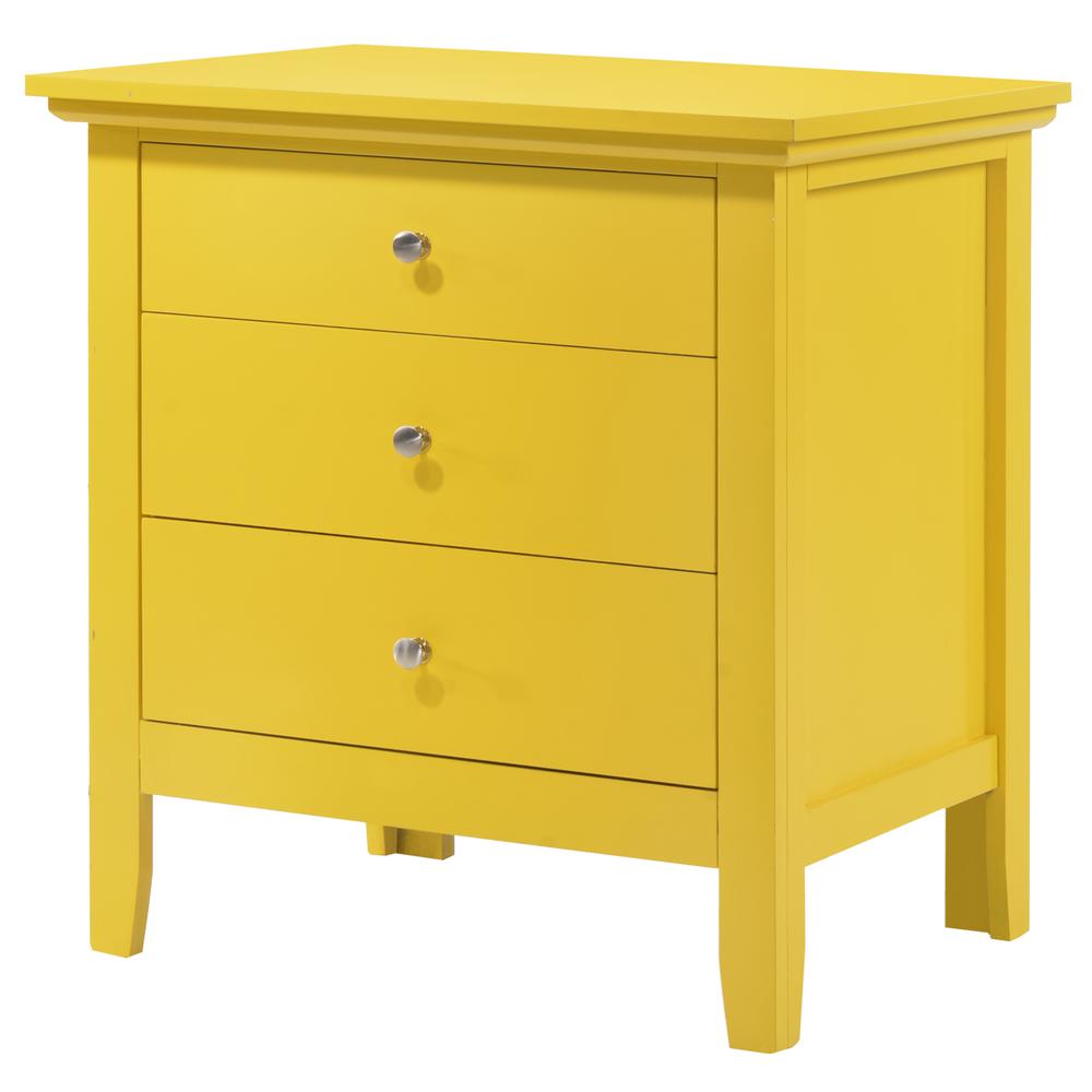 Hammond 3-Drawer Yellow Nightstand (26 in. H x 18 in. W x 24 in. D). Picture 2