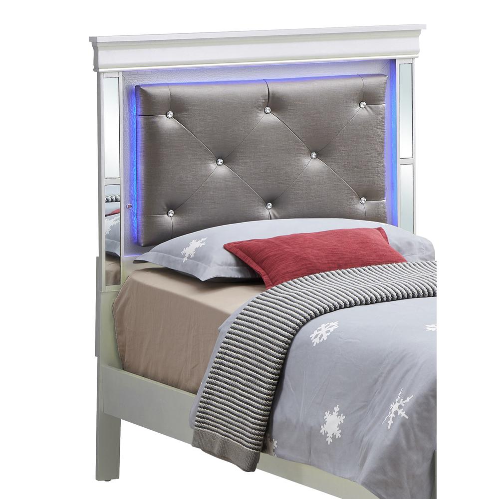 Verona Silver Champagne and Black Twin Panel Beds. Picture 3