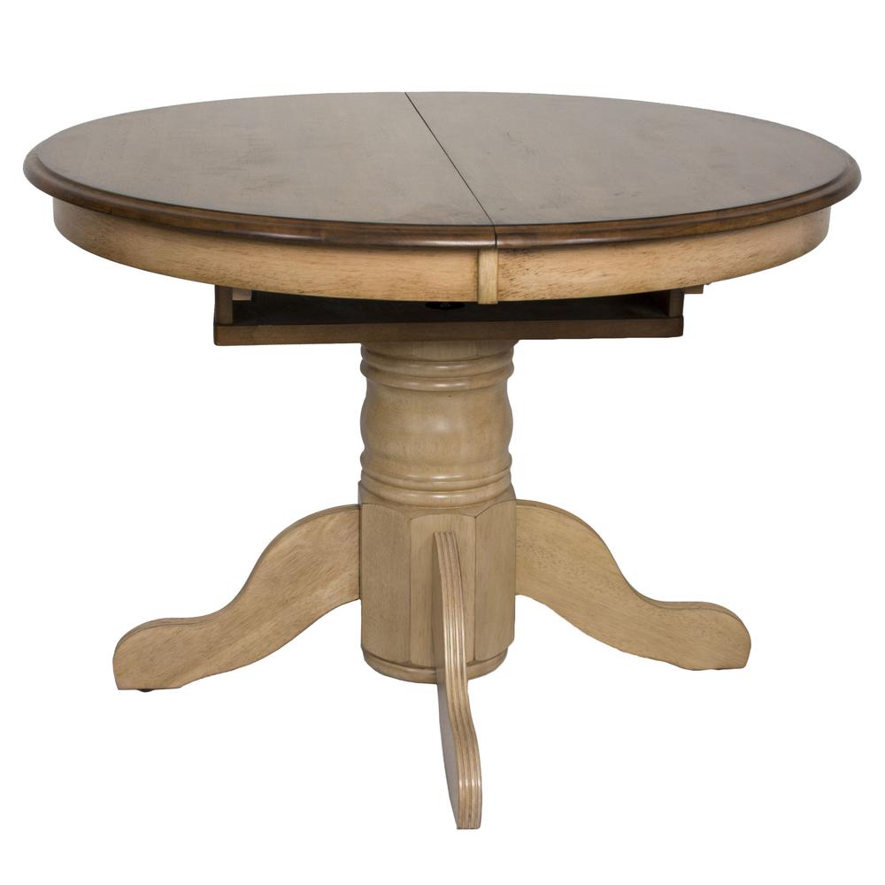 Brook 42 in. Oval Distressed Two Tone Light Creamy Wheat with  Table (Seats 6). Picture 4