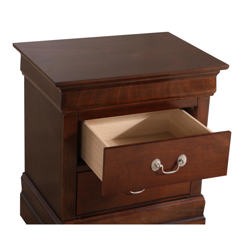 Louis Philippe 2-Drawer Cappuccino Nightstand (24 in. H X 22 in. W X 16 in. D). Picture 3