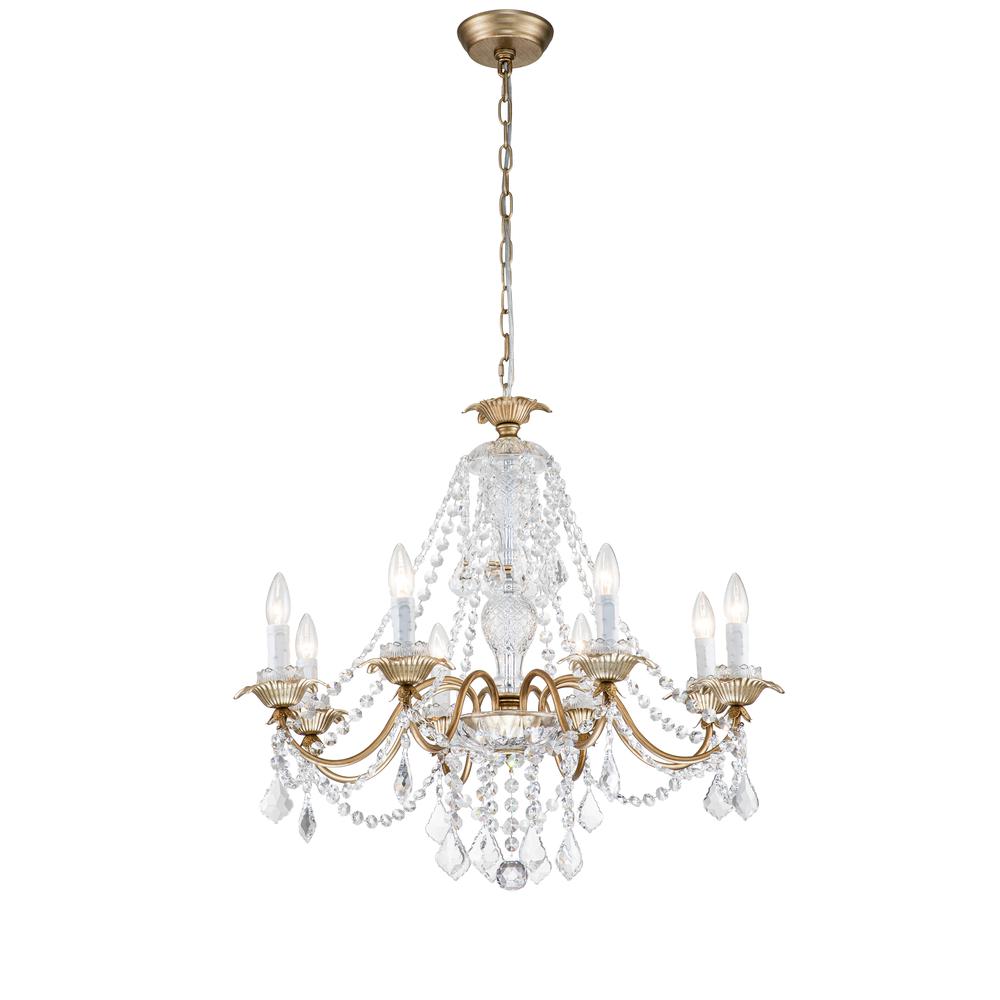 Eudora 8-Light Country/Cottage Crystal Chandelier Brushed Silver Champagne. Picture 2