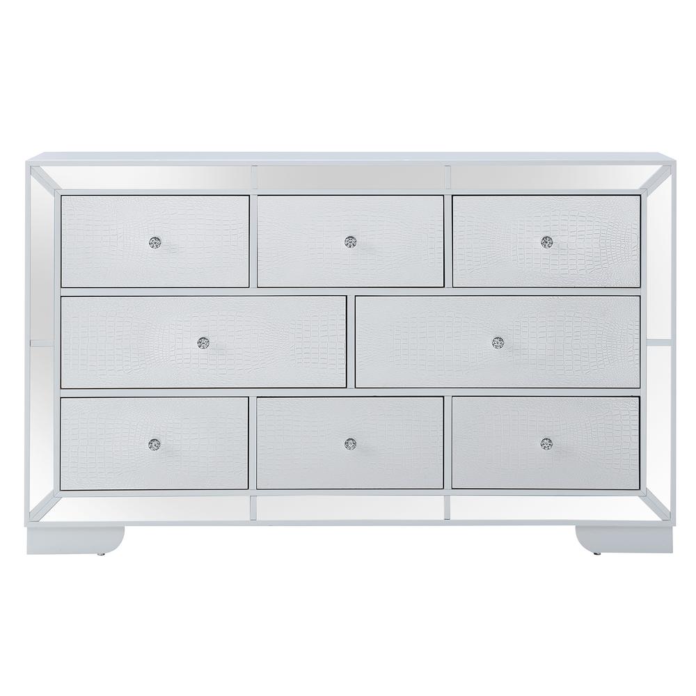 Hollywood Hills 8-Drawer White Dresser (40 in. X 21 in. X 66 in.). Picture 1