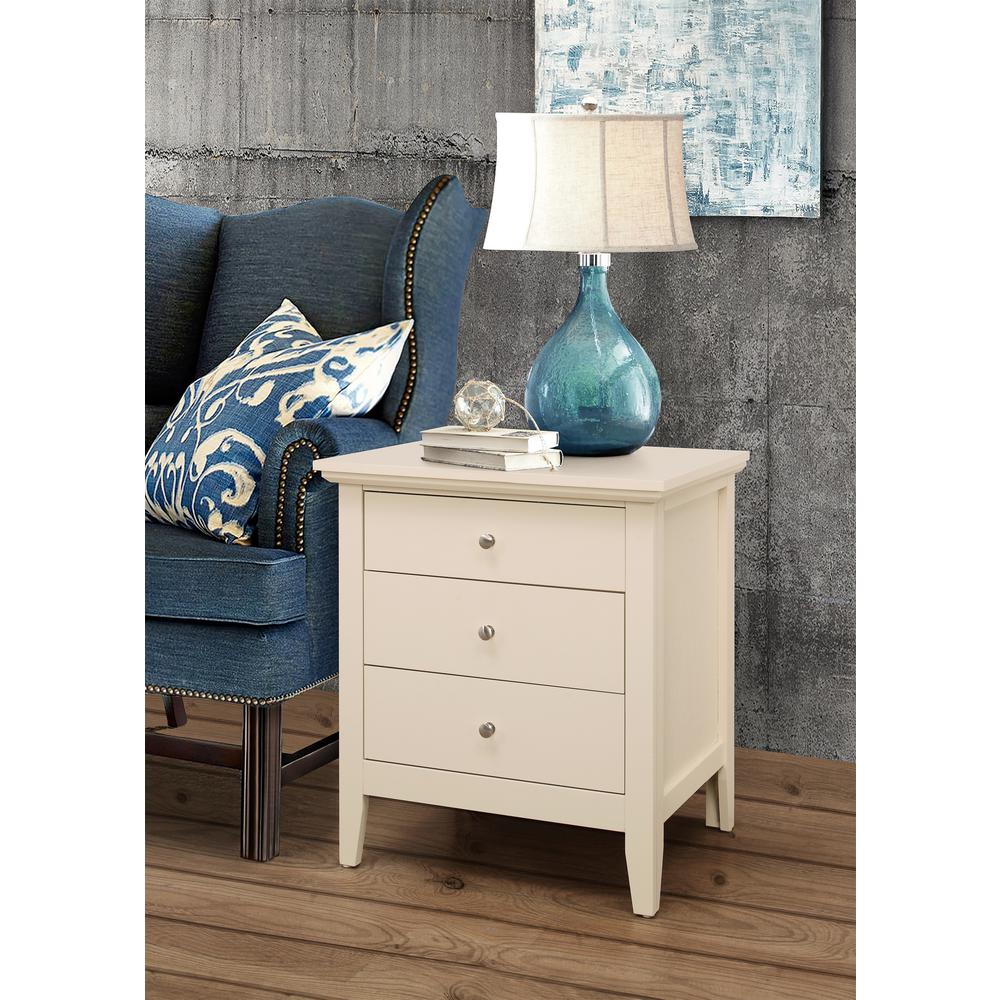 Hammond 3-Drawer Beige Nightstand (26 in. H x 18 in. W x 24 in. D). Picture 4
