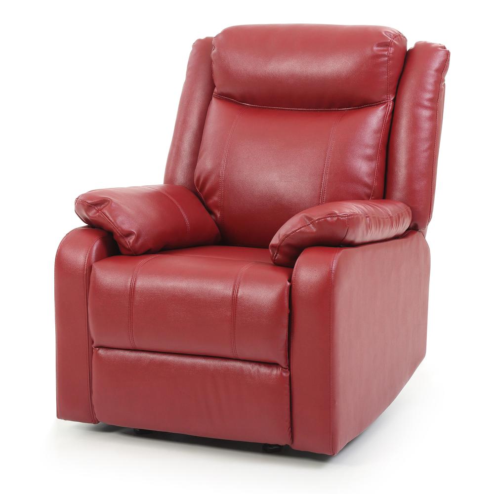 Ward Red Reclining Accent Chair with Pillow Top Arm. Picture 4