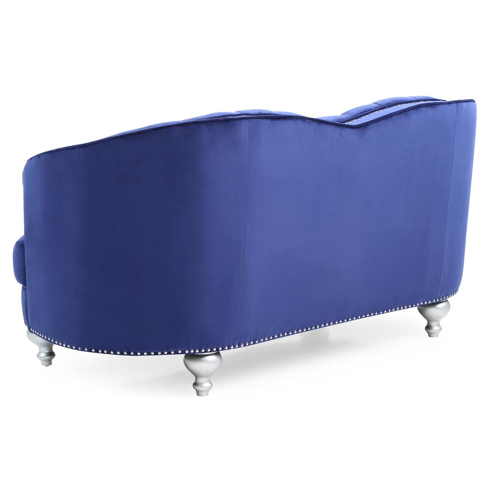 Jewel 71 in. W Flared Arm Polyester Straight Sofa in Blue. Picture 4