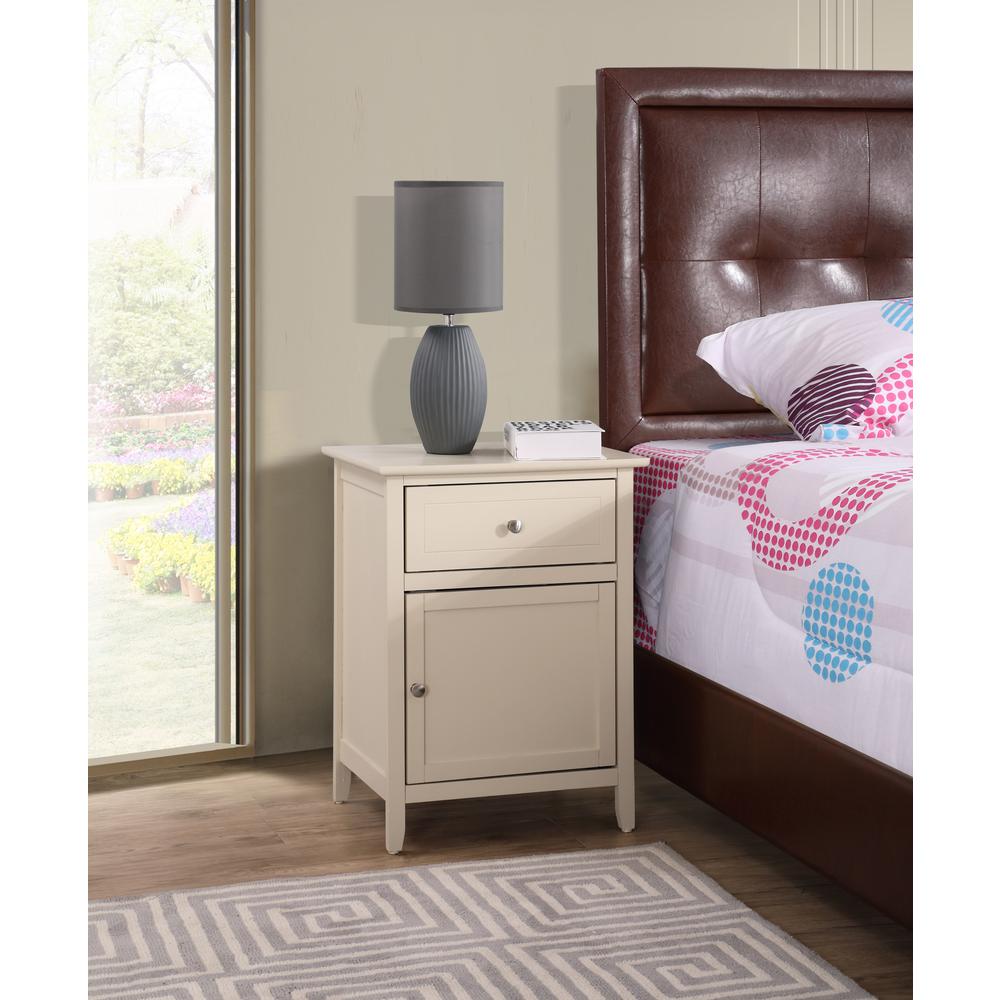 Lzzy 1-Drawer Beige Nightstand (25 in. H x 15 in. W x 19 in. D). Picture 5