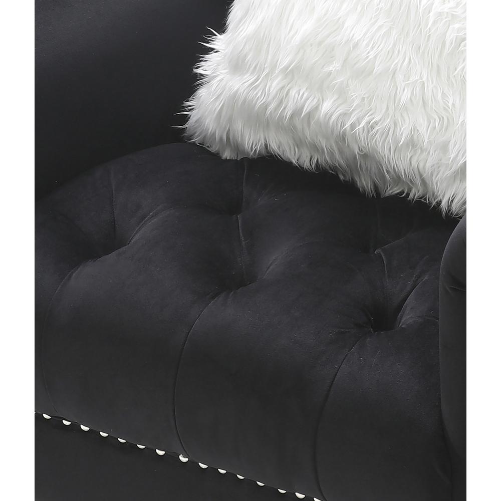 Dania Black Upholstered Accent Chair. Picture 7