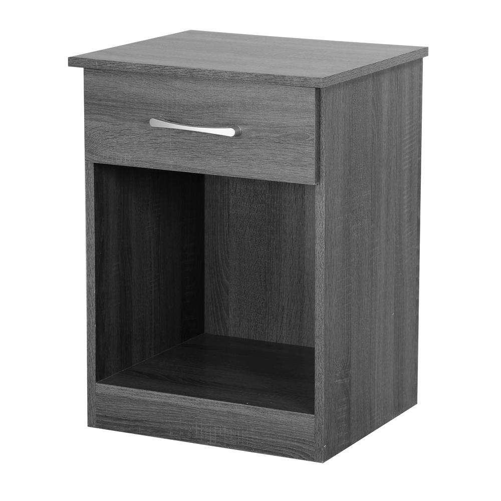 Lindsey 1-Drawer Gray Nightstand (24 in. H x 16 in. W x 18 in. D). Picture 2