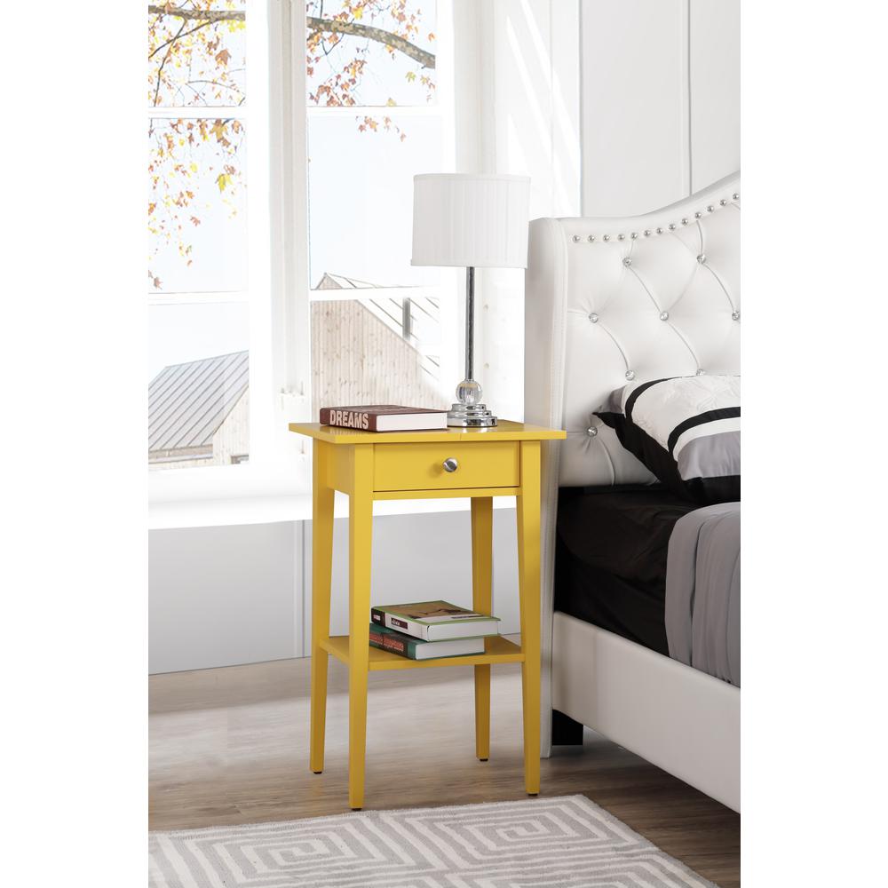 Dalton 1-Drawer Yellow Nightstand (28 in. H x 14 in. W x 18 in. D). Picture 6