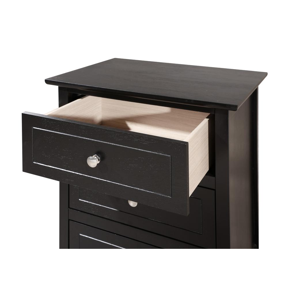 Daniel 3-Drawer Black Nightstand (25 in. H x 15 in. W x 19 in. D). Picture 3