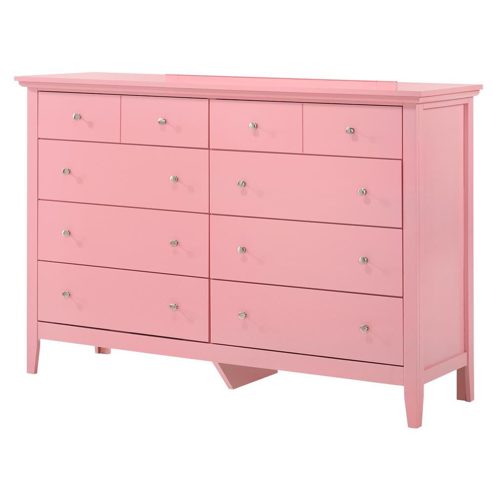Hammond 10-Drawer Pink Double Dresser (39 in. X 18 in. X 58 in.). Picture 2