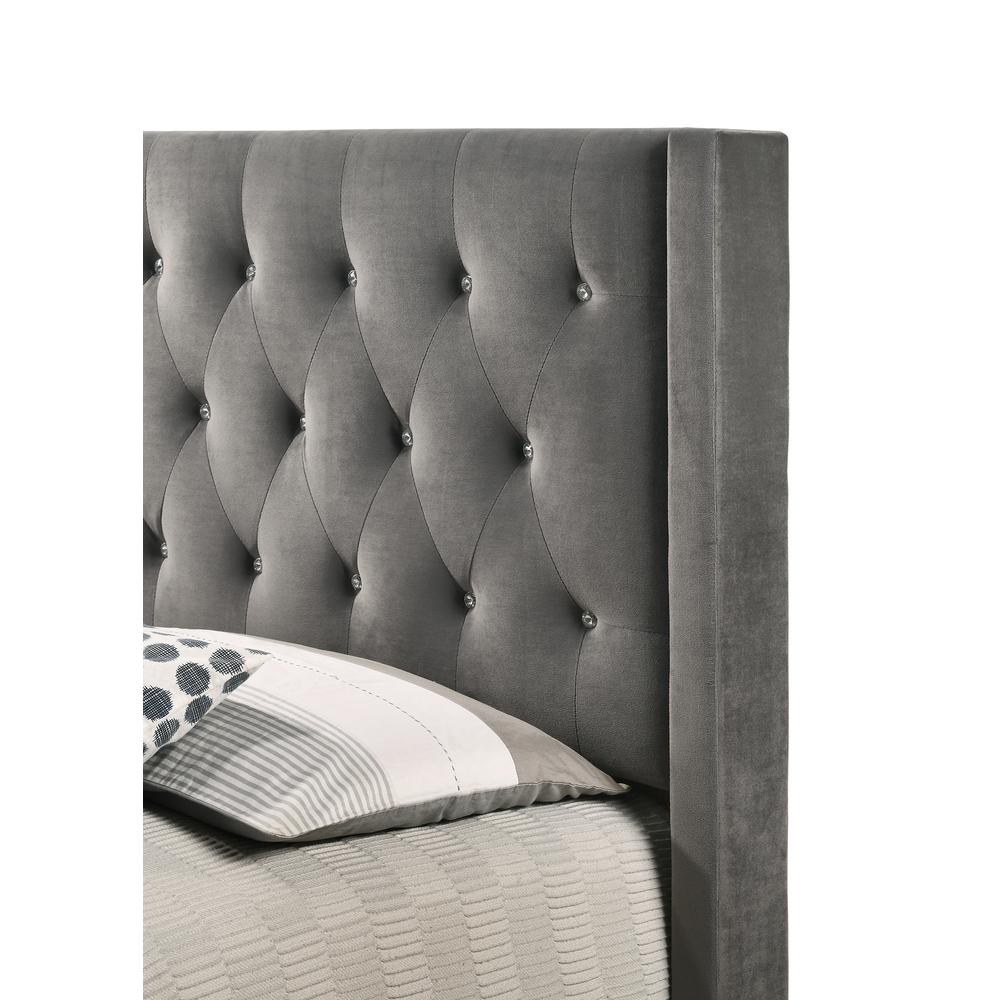 Bergen Gray Twin Tufted Panel Bed. Picture 3