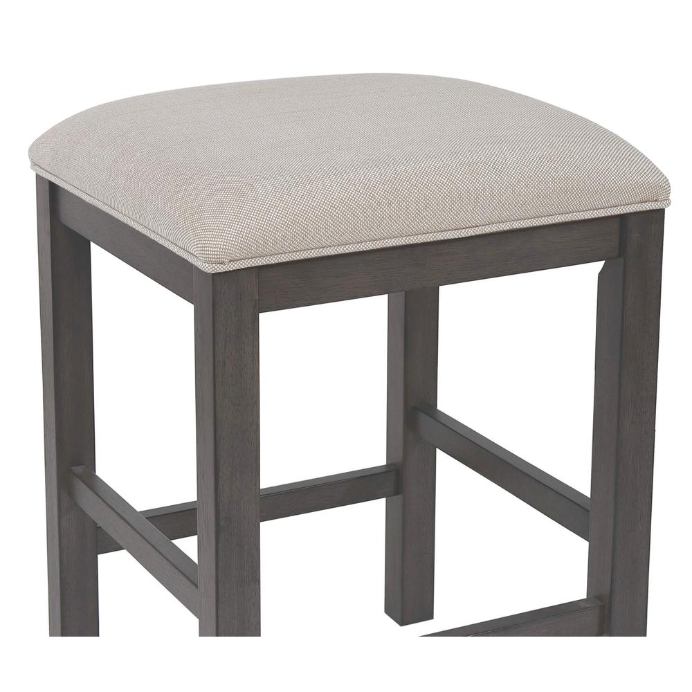 Shades of Gray 24 in. Gray Contemporary Backless Wood Frame Bar Stool with Upholstered Seat. Picture 3