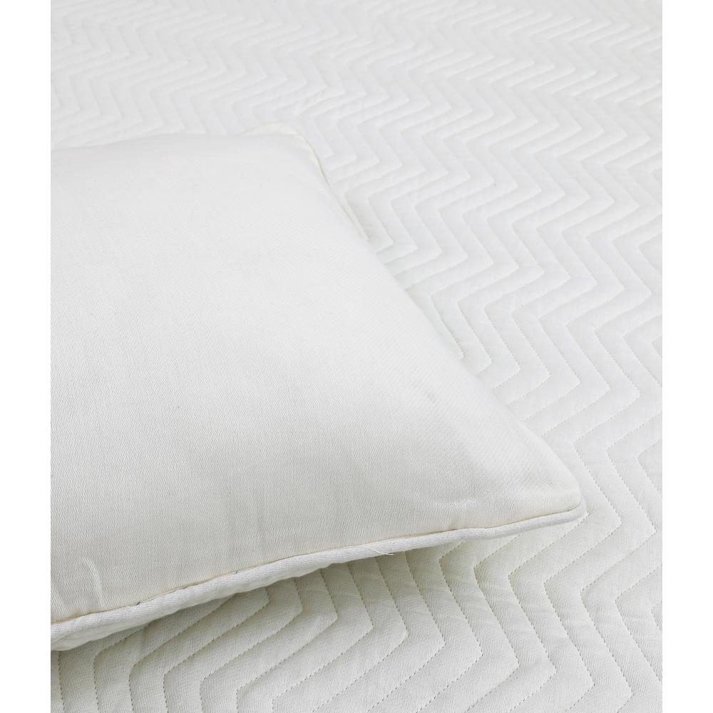 Solid Sateen Ivory Cotton Queen Quilt Set. Picture 6