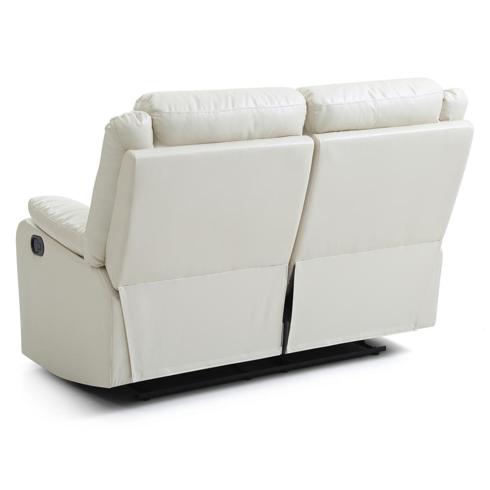 Ward 55 in. Pearl Faux leather 2-Seater Reclining Sofa with Pillow Top Arm. Picture 3