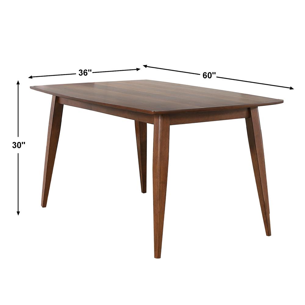 Mid Century 60 in. Rectangle Danish Walnut Wood Dining Table (Seats 6). Picture 5
