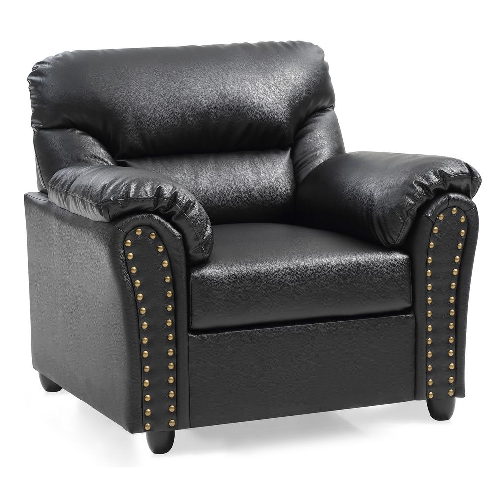 Olney Black Upholstered Accent Chair. Picture 2