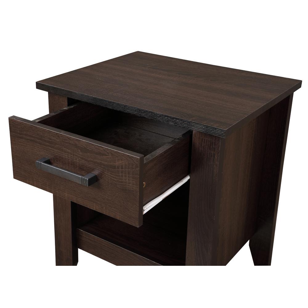 Lennox 1-Drawer Wenge Nightstand (24 in. H x 18 in. W x 21 in. D). Picture 3