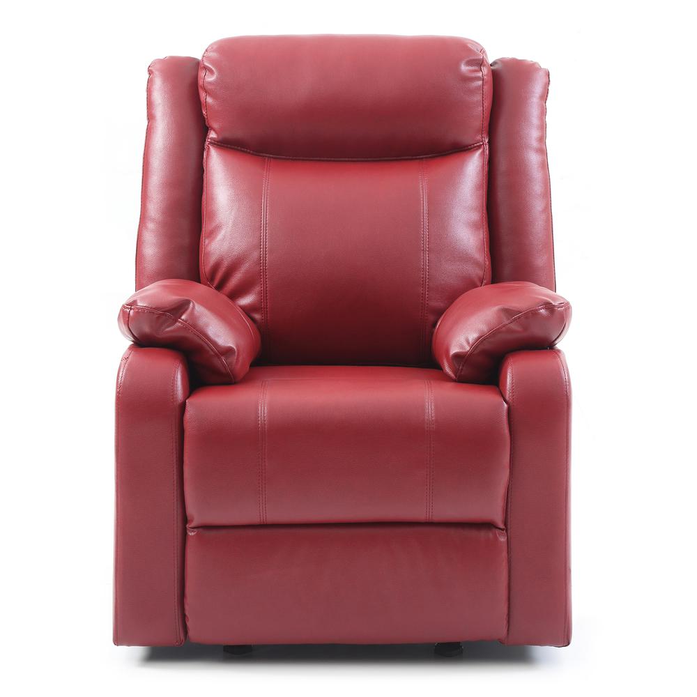 Ward Red Reclining Accent Chair with Pillow Top Arm. Picture 1