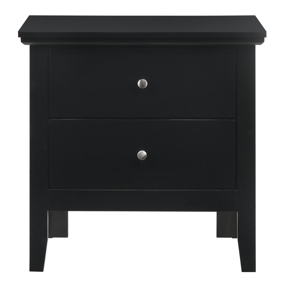 Primo 2-Drawer Black Nightstand (24 in. H x 15.5 in. W x 19 in. D). Picture 1