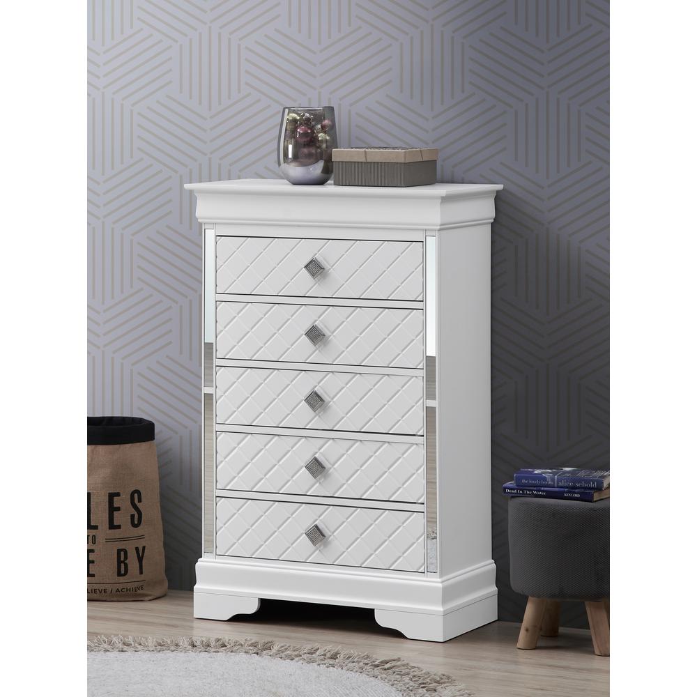 Verona Silver Champagne 5-Drawer Chest of Drawers (31 in. L X 16 in. W X 48 in. H), PF-G6790-CH. Picture 8