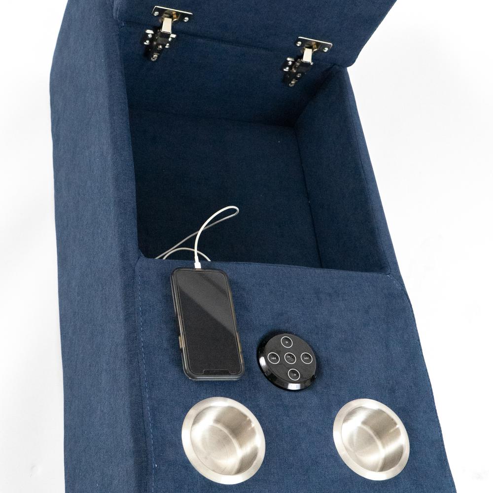 20 in. W Armless 1-piece Polyester Modular Speaker Console in Navy Blue. Picture 6
