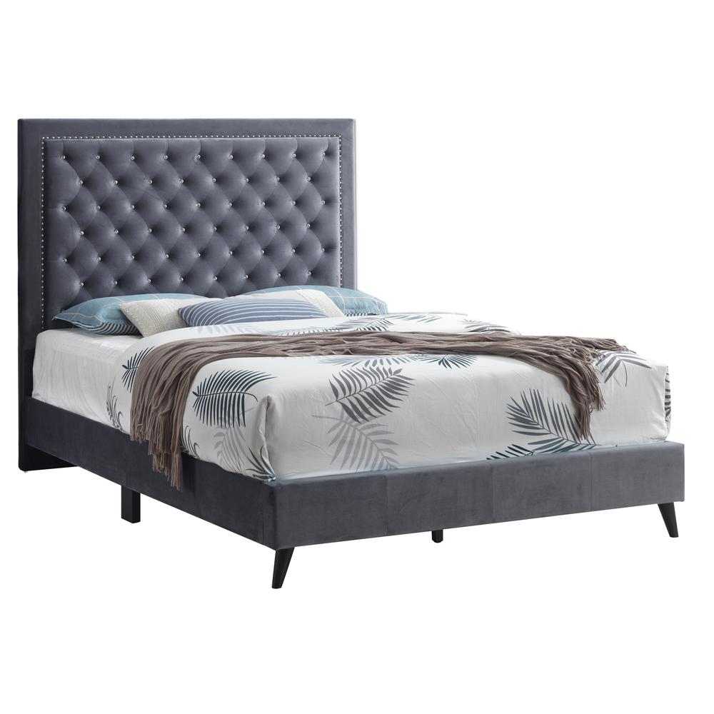 Alba Gray Full Panel Bed. Picture 1