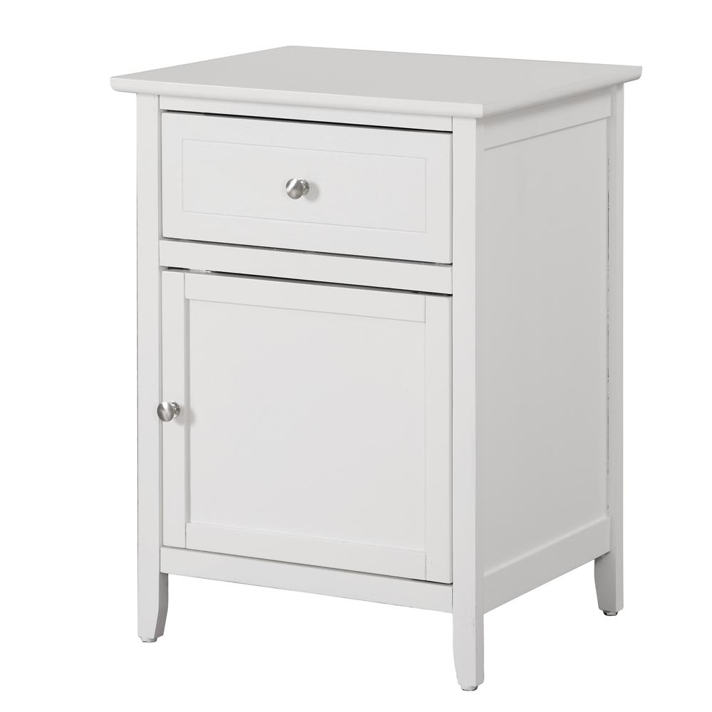 Lzzy 1-Drawer White Nightstand (25 in. H x 15 in. W x 19 in. D). Picture 2