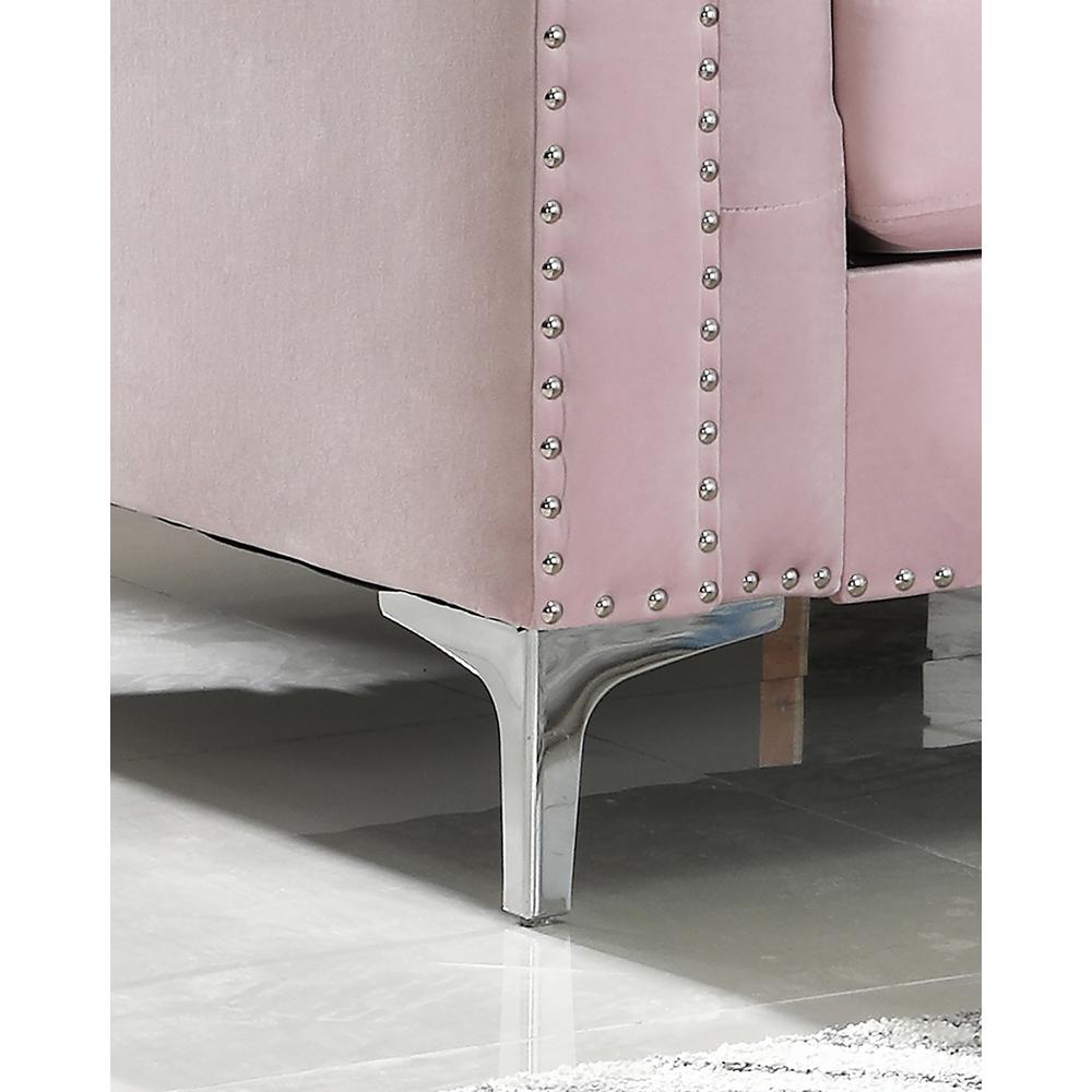 Pompano Pink Tufted Velvet Accent Chair. Picture 5