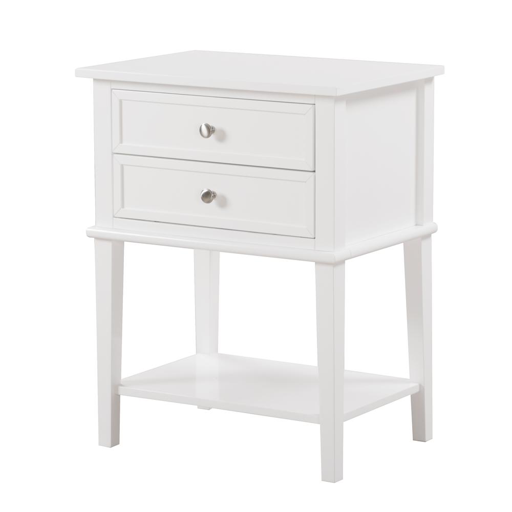 Newton 2-Drawer White Nightstand (28 in. H x 16 in. W x 22 in. D). Picture 2