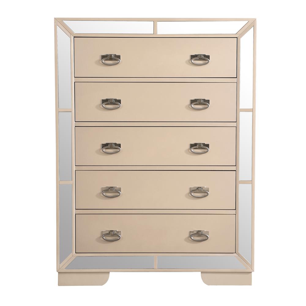 Hollywood Hills Pearl 5-Drawer Chest of Drawers (32 in. L X 21 in. W X 58 in. H). Picture 1