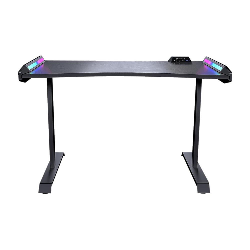 49 in. Black Steel Gaming Computer Desk with Dazzling ARGB Lighting Effects and Ergonomic Design. The main picture.