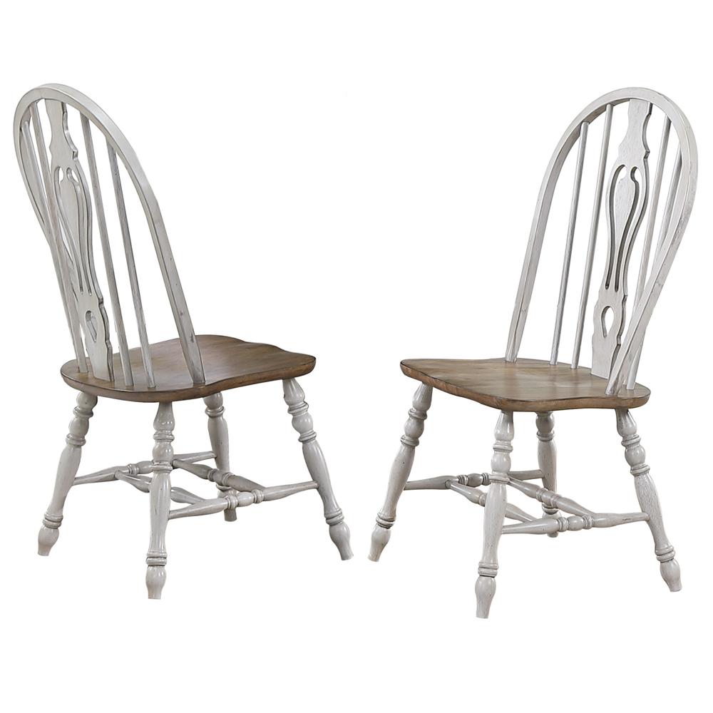 Country Grove Distressed Light Gray and Nutmeg Brown Side Chair (Set of 2). Picture 1