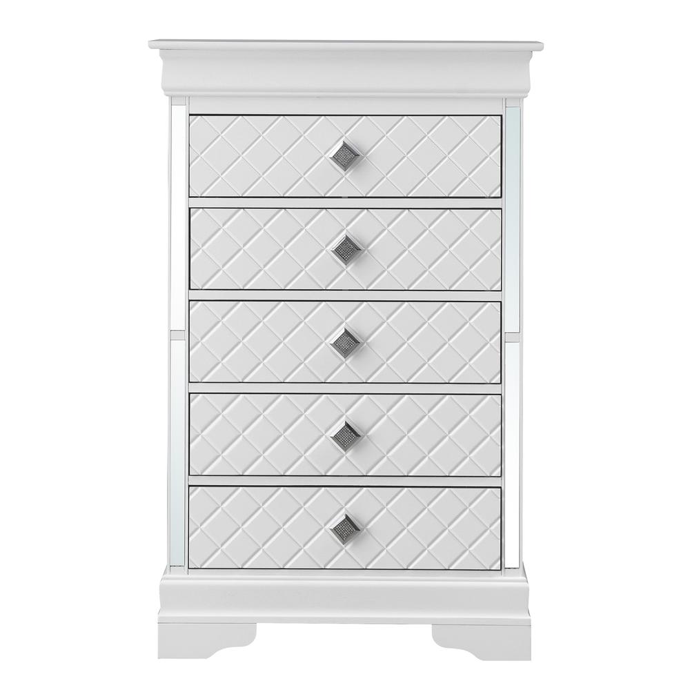 Verona Silver Champagne 5-Drawer Chest of Drawers (31 in. L X 16 in. W X 48 in. H), PF-G6790-CH. Picture 1